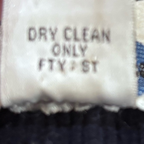 Navy Blue Floral Embroidered 80’s Style Vest Size Small - Picture 4 of 8